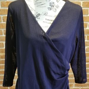 Navy blue ruching top